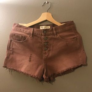 Highe rise shorts, beautiful wine washed color
